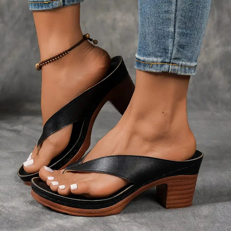 Women's Orthopedic Slippers – Platform Heel & Crisscross Straps