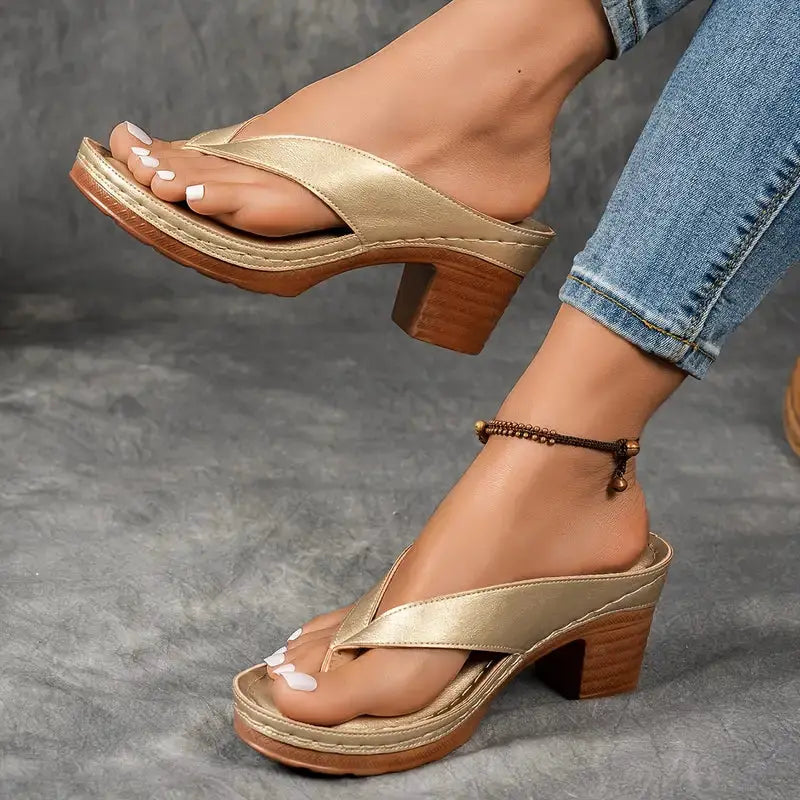Women's Orthopedic Slippers – Platform Heel & Crisscross Straps