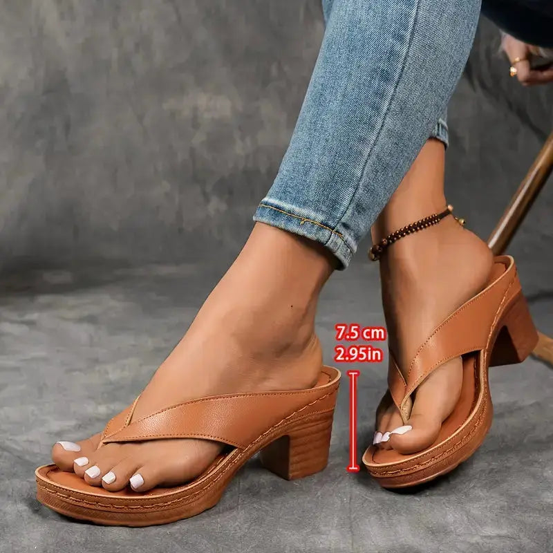 Women's Orthopedic Slippers – Platform Heel & Crisscross Straps