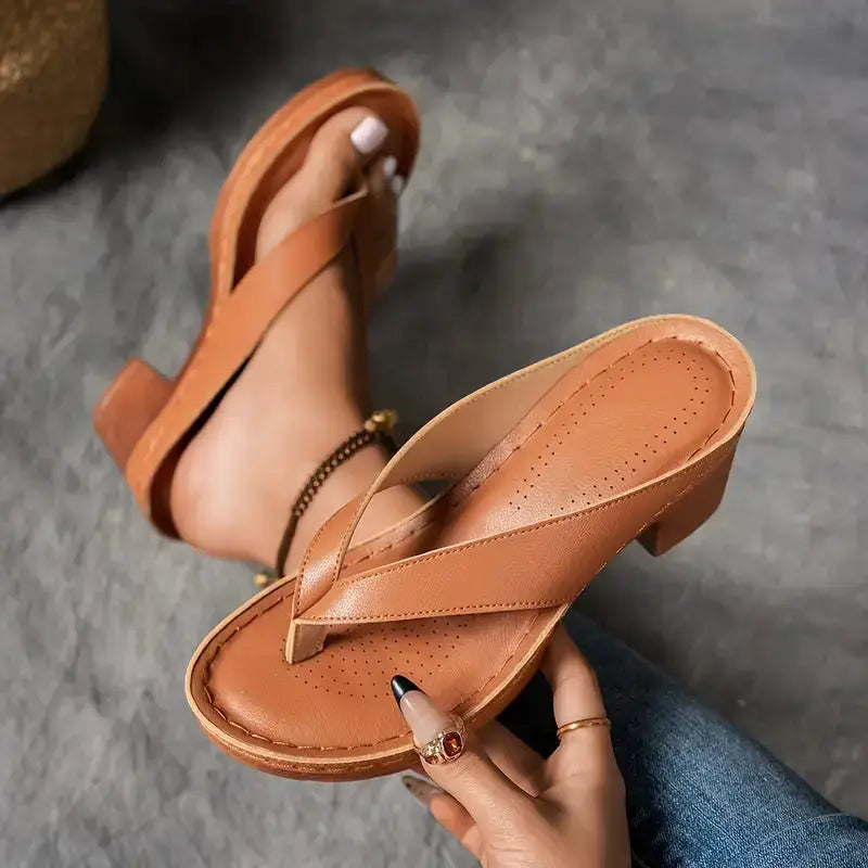 Women's Orthopedic Slippers – Platform Heel & Crisscross Straps
