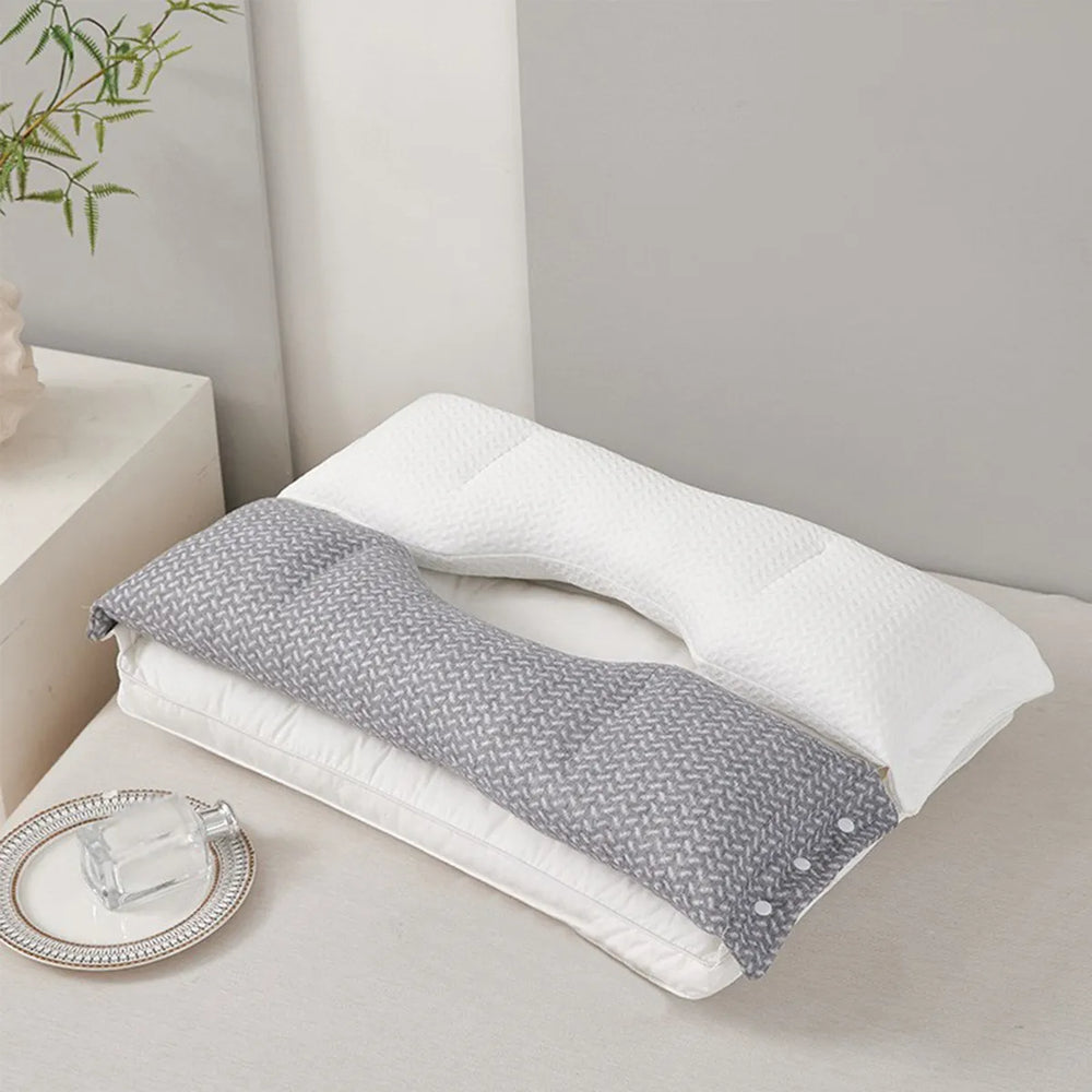 Ergonomic Neck Support Pillow – Two-Zone Foam, Breathable Cotton Cover & 40×68cm