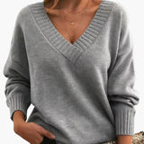 Women's V-Neck Sweater – Long Sleeves & Pullover Style