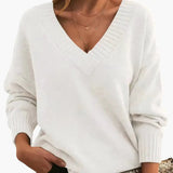 Women's V-Neck Sweater – Long Sleeves & Pullover Style
