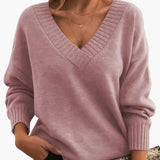 Women's V-Neck Sweater – Long Sleeves & Pullover Style