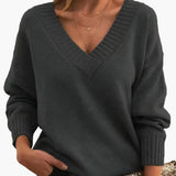 Women's V-Neck Sweater – Long Sleeves & Pullover Style