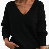 Women's V-Neck Sweater – Long Sleeves & Pullover Style