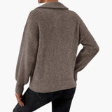 Women's Sweater – Half Zip & Ribbed Knit