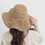 Women's Straw Sun Hat – Wide Brim, 56-58cm Size & Retro Beach Style