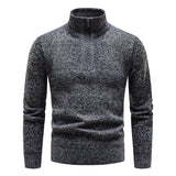 Knitted Men's Sweater with Half Zip - Cedric