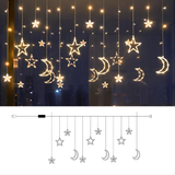 LED Star Light Curtain Warm White Indoor  Outdoor Holiday Decor