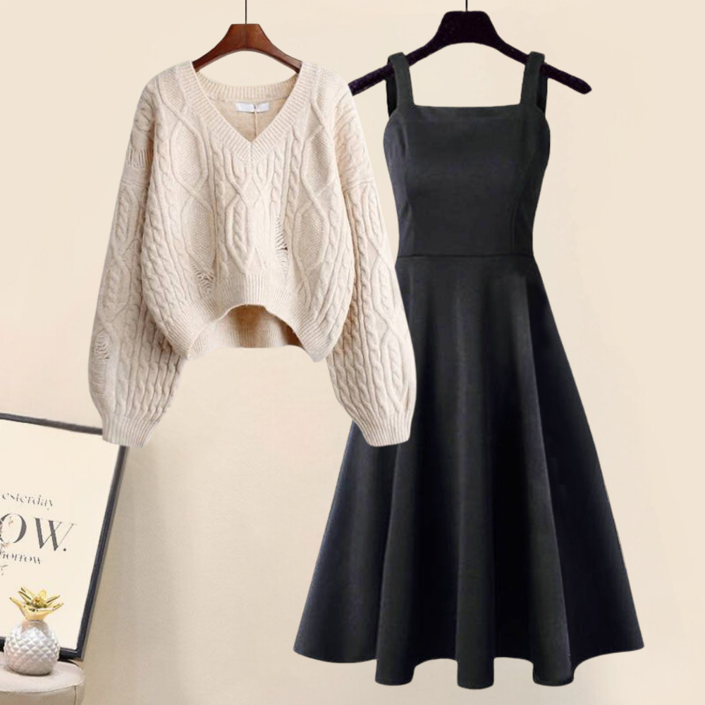 LIANE Eleganter Strickpullover mit Fischschwanzrock – Stilvoller Damenpullover für jeden Anlass