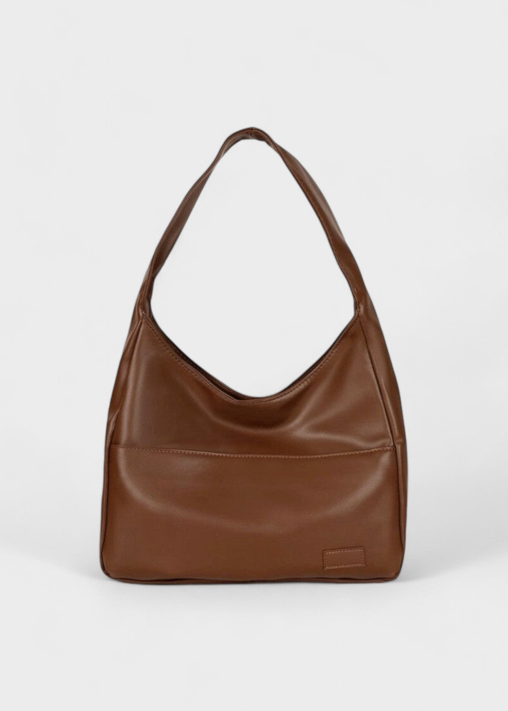 Women's Faux Leather Shoulder Bag – Front Pocket, Wide Strap & 4 Colors