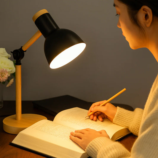Nordic Wood Desk Lamp – Adjustable Design, Table Light & Minimalist Style
