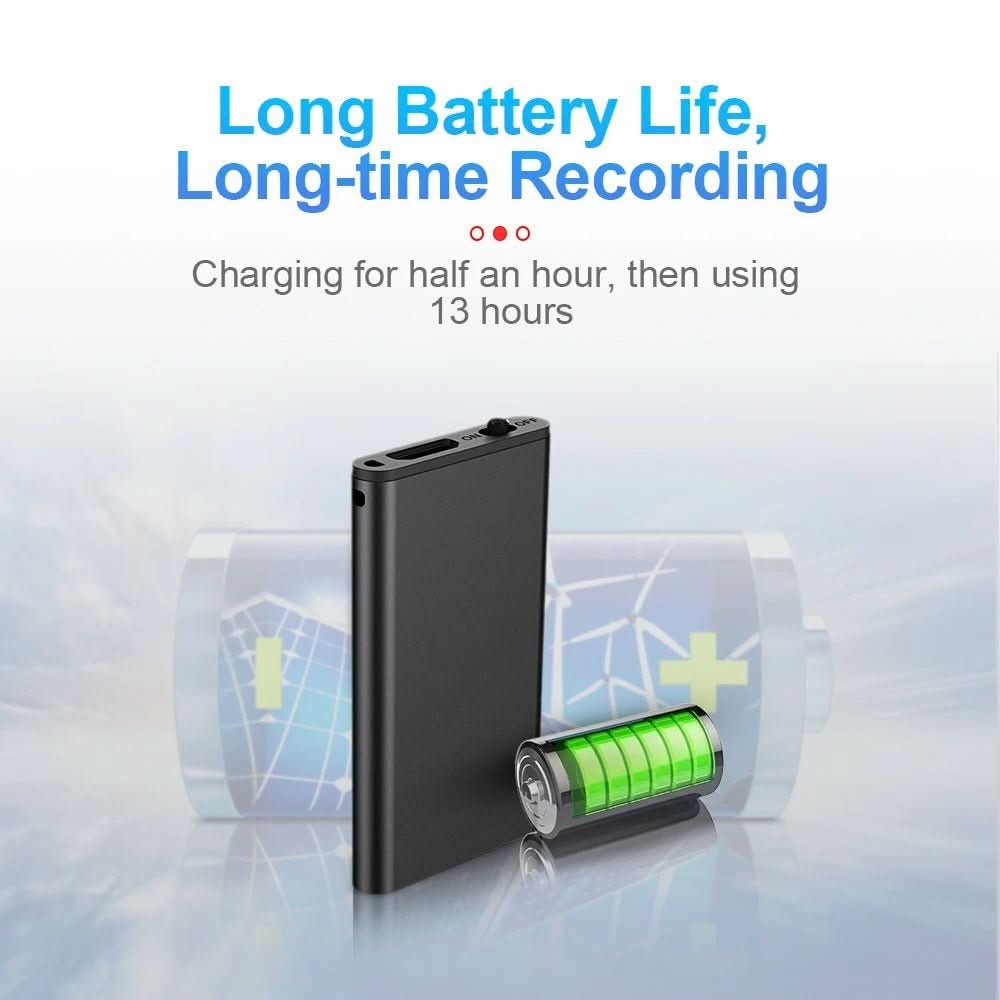 Voice-Activated Voice Recorder – 50h Recording, 16/32GB & 10g Ultra-Light