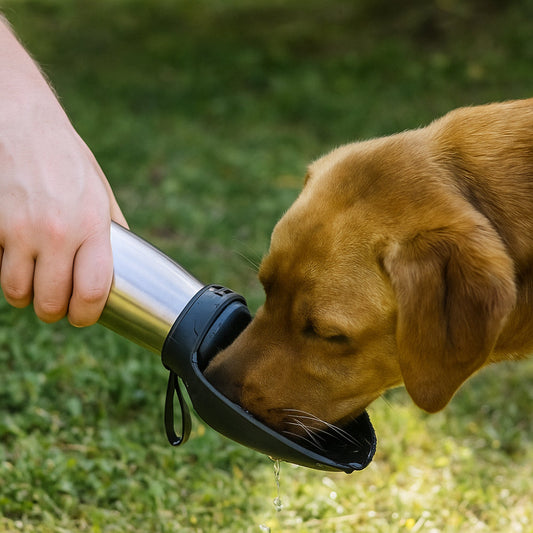 Dog Water Bottle – Stainless Steel, Leak-Proof & Portable Design