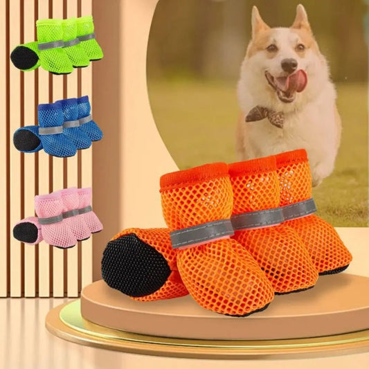 Dog Shoes – Non-Slip Sole, Adjustable Straps & Breathable Mesh Paw Boots