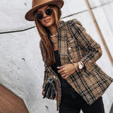 Double – Breasted Plaid Blazer for Women – Desiree