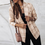 Double – Breasted Plaid Blazer for Women – Desiree