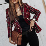 Double – Breasted Plaid Blazer for Women – Desiree