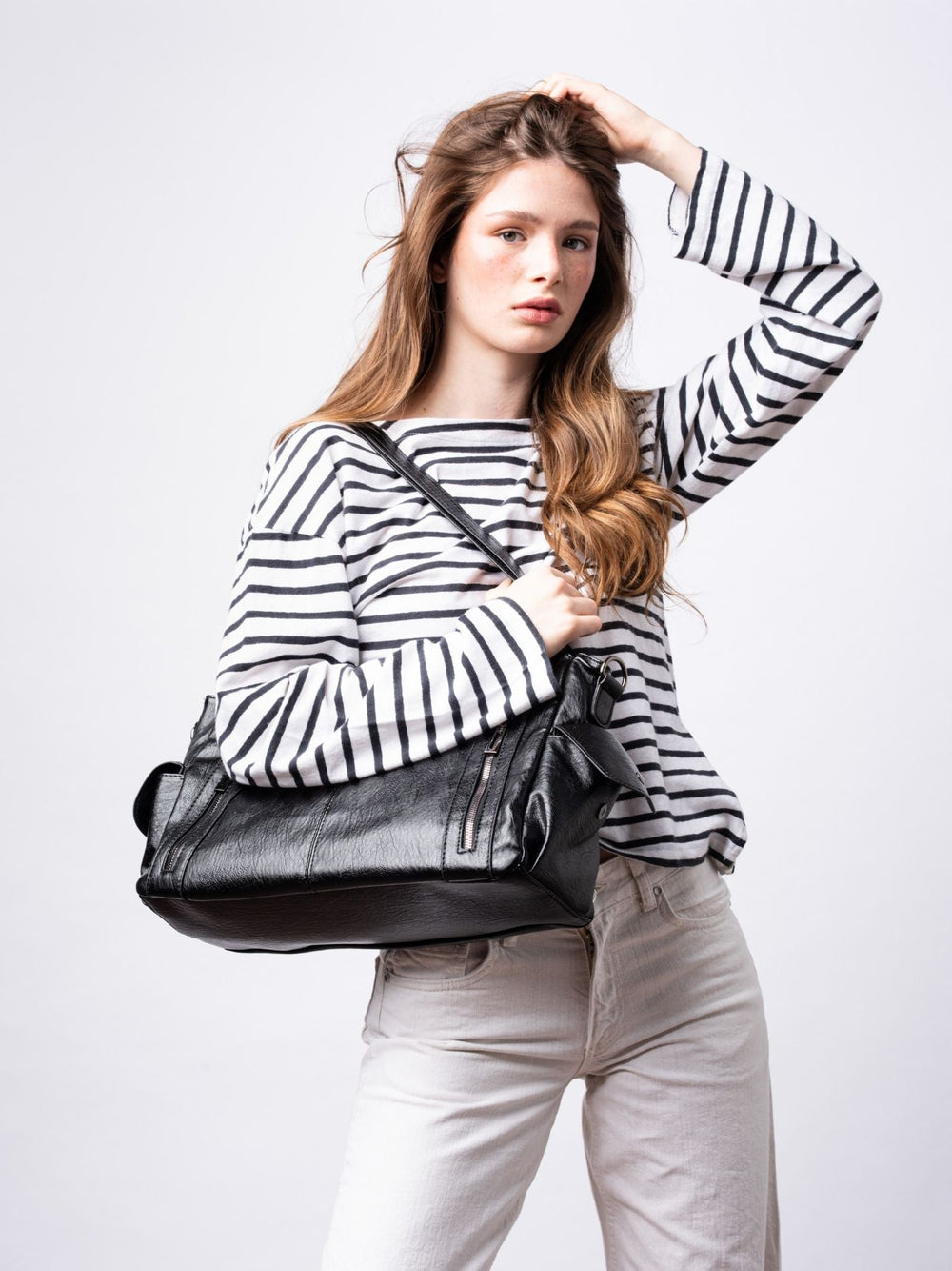 Stylische Handtasche mit Reißverschlusstaschen & Abnehmbarem Trageriemen – Ideal für Alltag & Reisen