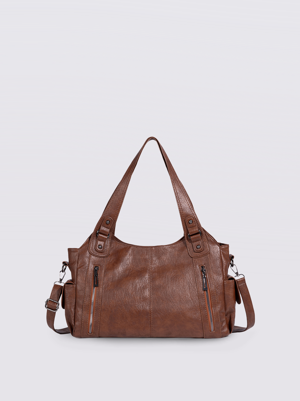 Stylische Handtasche mit Reißverschlusstaschen & Abnehmbarem Trageriemen – Ideal für Alltag & Reisen