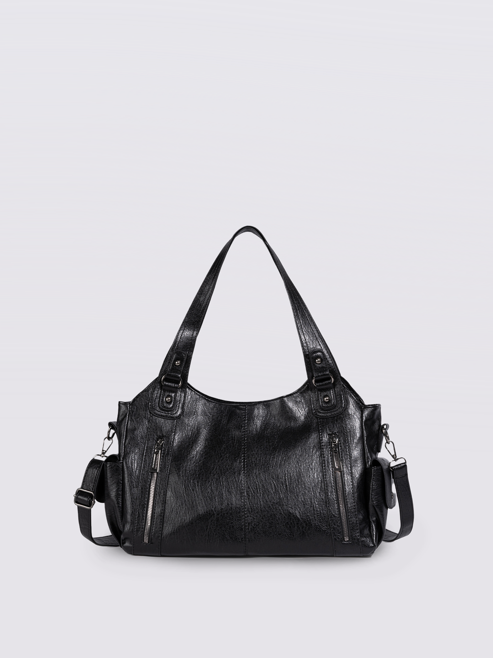 Stylische Handtasche mit Reißverschlusstaschen & Abnehmbarem Trageriemen – Ideal für Alltag & Reisen