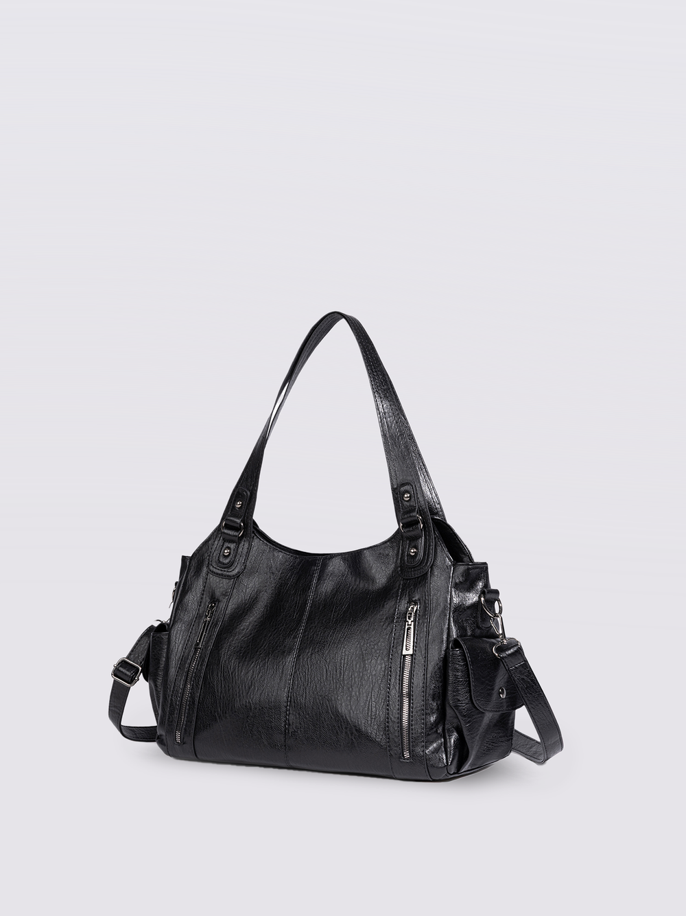 Stylische Handtasche mit Reißverschlusstaschen & Abnehmbarem Trageriemen – Ideal für Alltag & Reisen