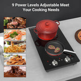 Electric Cooktop Double Burner Portable Knob Control Stove