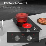Electric Cooktop Double Burner Portable Knob Control Stove