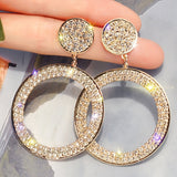 Earrings Mothers Day Gift Gold Rhinestone Hoop Statement Jewelry