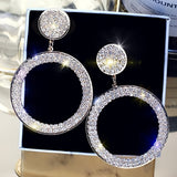 Earrings Mothers Day Gift Gold Rhinestone Hoop Statement Jewelry