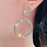 Earrings Mothers Day Gift Gold Rhinestone Hoop Statement Jewelry
