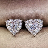 Earrings Mothers Day Gift Heart Crystal Stud Fashion Jewelry