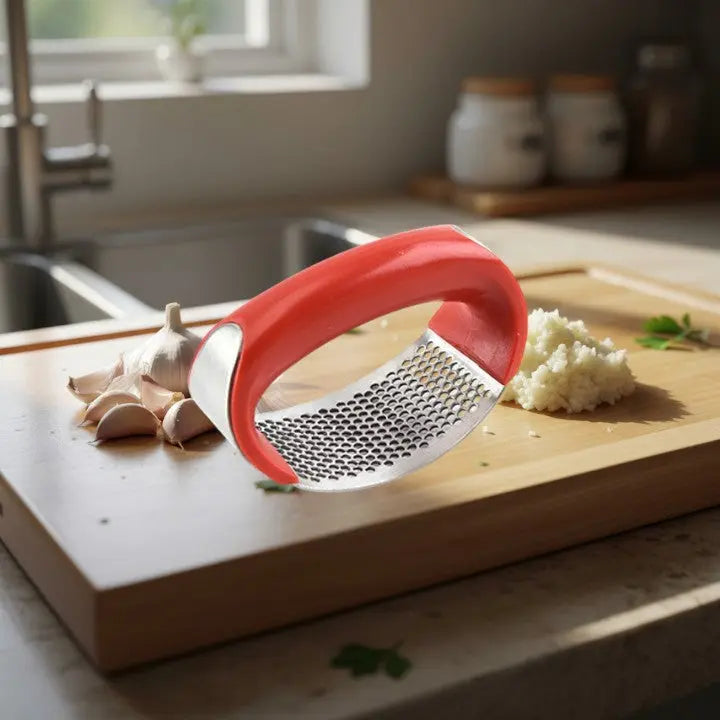 Optimized Product Title: "Edelstahl Knoblauchpresse - Hochwertige Knoblauchpresse aus rostfreiem Edelstahl für müheloses Zerkleinern von Knoblauch" 

This title includes relevant keywords while providing additional details that may attract potential buyer