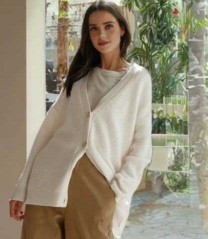 Ladies Cashmere Cardigan with V-neck - Sylvie