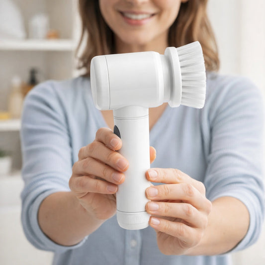 Electric Rotary Scrubber Brush – 5 Interchangeable Heads, Household & Multi-Surface Use