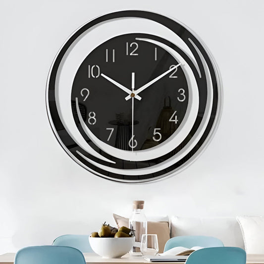 Sorana Wall Clock – Black Acrylic, Scandinavian Design & Silent Quartz