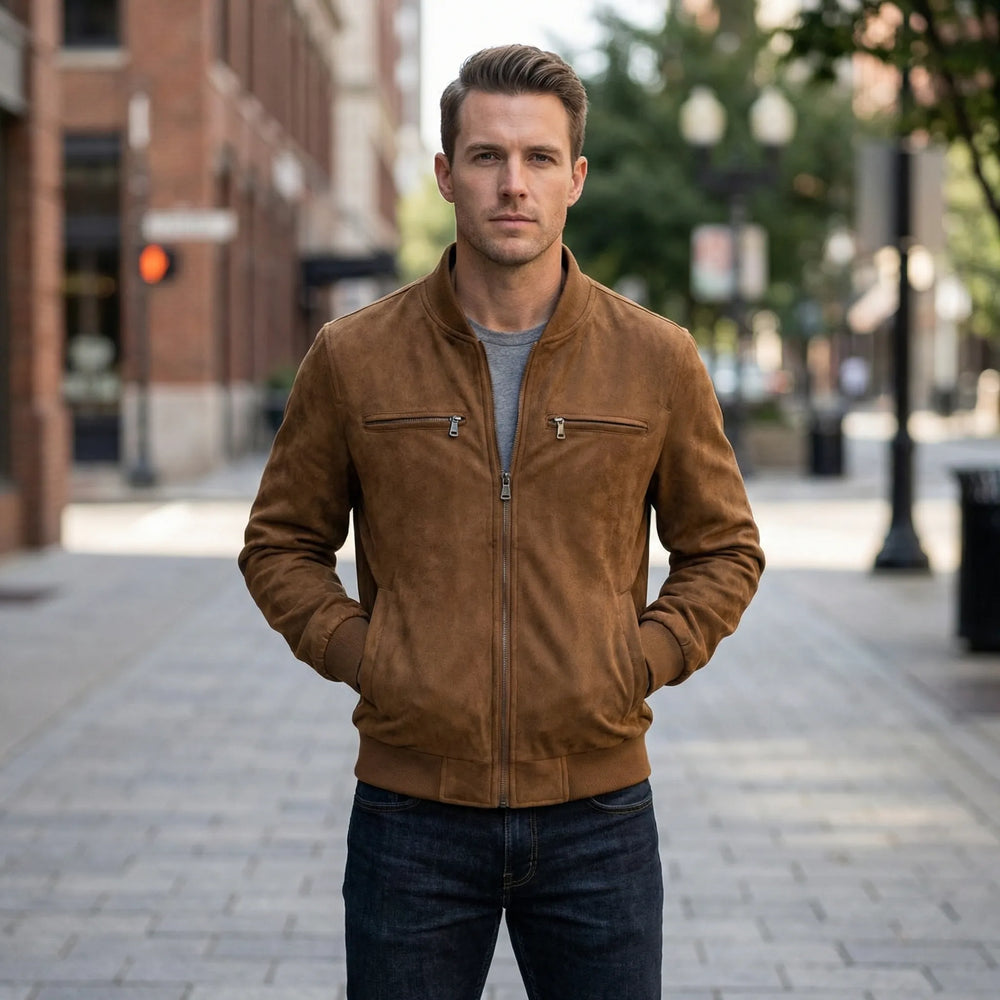 Elegant men's bomber-style jacket - Toby