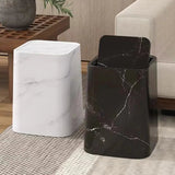 Kalsten | Elegant trash can in marble design with swing lid