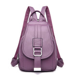 Ladies Leather Backpack with Anti-Theft Compartment and Compact Design | Kalsten