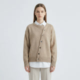 Elegant wrap knit cardigan with button detail - Marcella