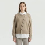 Elegant wrap knit cardigan with button detail - Marcella