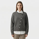 Elegant wrap knit cardigan with button detail - Marcella