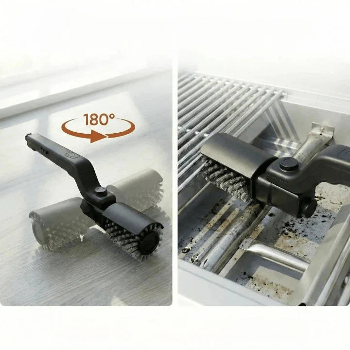 Electric Grill Brush – Rechargeable 2600mAh, Rotating Head & 2 Brush Heads