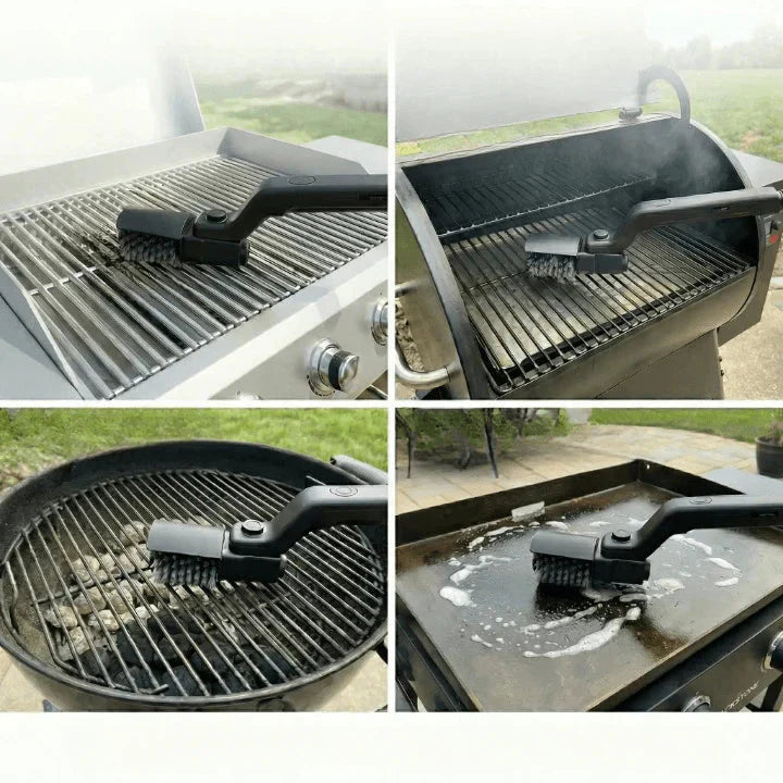Electric Grill Brush – Rechargeable 2600mAh, Rotating Head & 2 Brush Heads