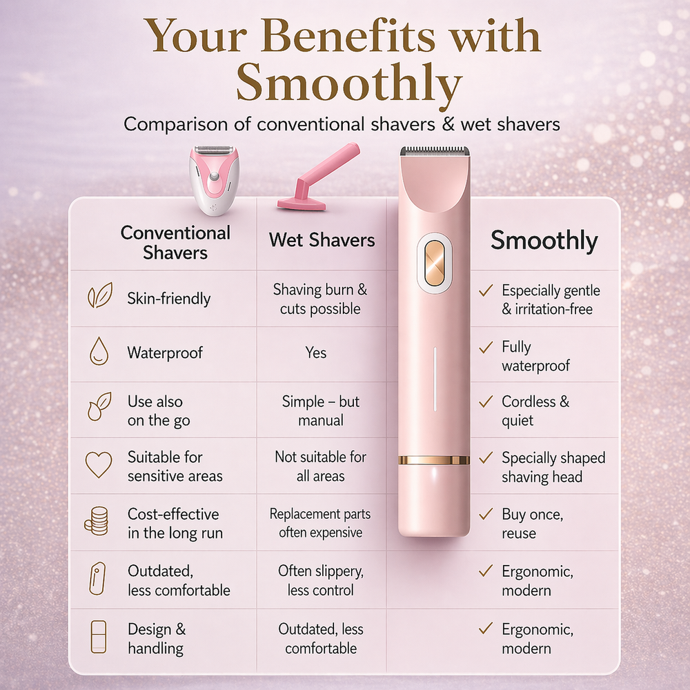 Women's Electric Shaver – 2-in-1 Precision Heads, IPX7 Waterproof & USB-C