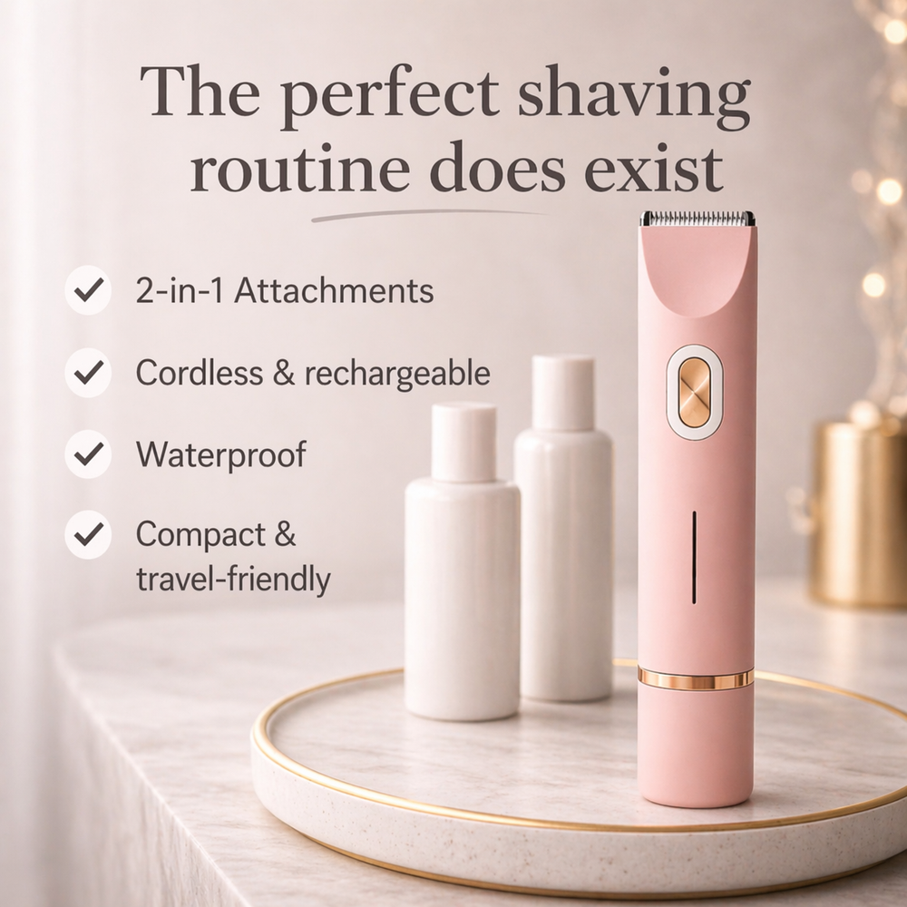 Women's Electric Shaver – 2-in-1 Precision Heads, IPX7 Waterproof & USB-C