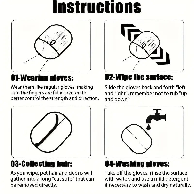 Electrostatic Pet Hair Removal Glove – Reusable, Fabric-Safe & Easy Clean