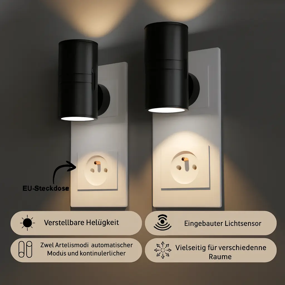Optimized Product Title: "LED Nachtlicht mit Dämmerungssensor – Energiesparendes Steckdosenlicht für sanfte Beleuchtung" 

This title includes relevant keywords for better visibility on Google Shopping while clearly describing the product's features and b