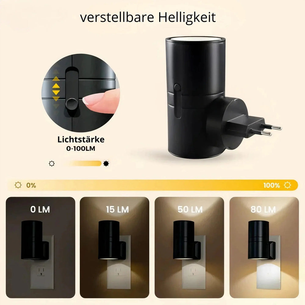Optimized Product Title: "LED Nachtlicht mit Dämmerungssensor – Energiesparendes Steckdosenlicht für sanfte Beleuchtung" 

This title includes relevant keywords for better visibility on Google Shopping while clearly describing the product's features and b